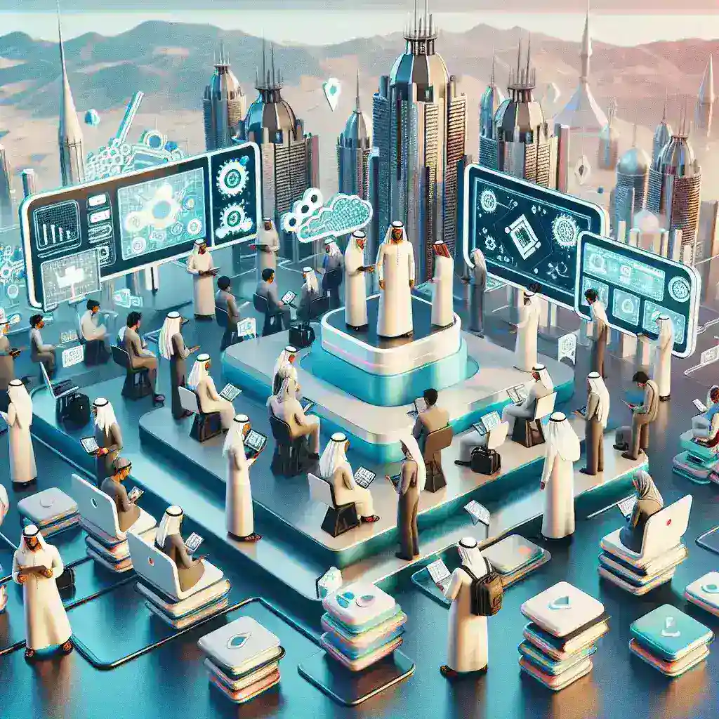 "صورة توضح مبادرات ميتافيرس التعليمية العربية الحديثة، مع التركيز على الأجهزة المتاحة بتكلفة منخفضة للطلاب والمعلمين."